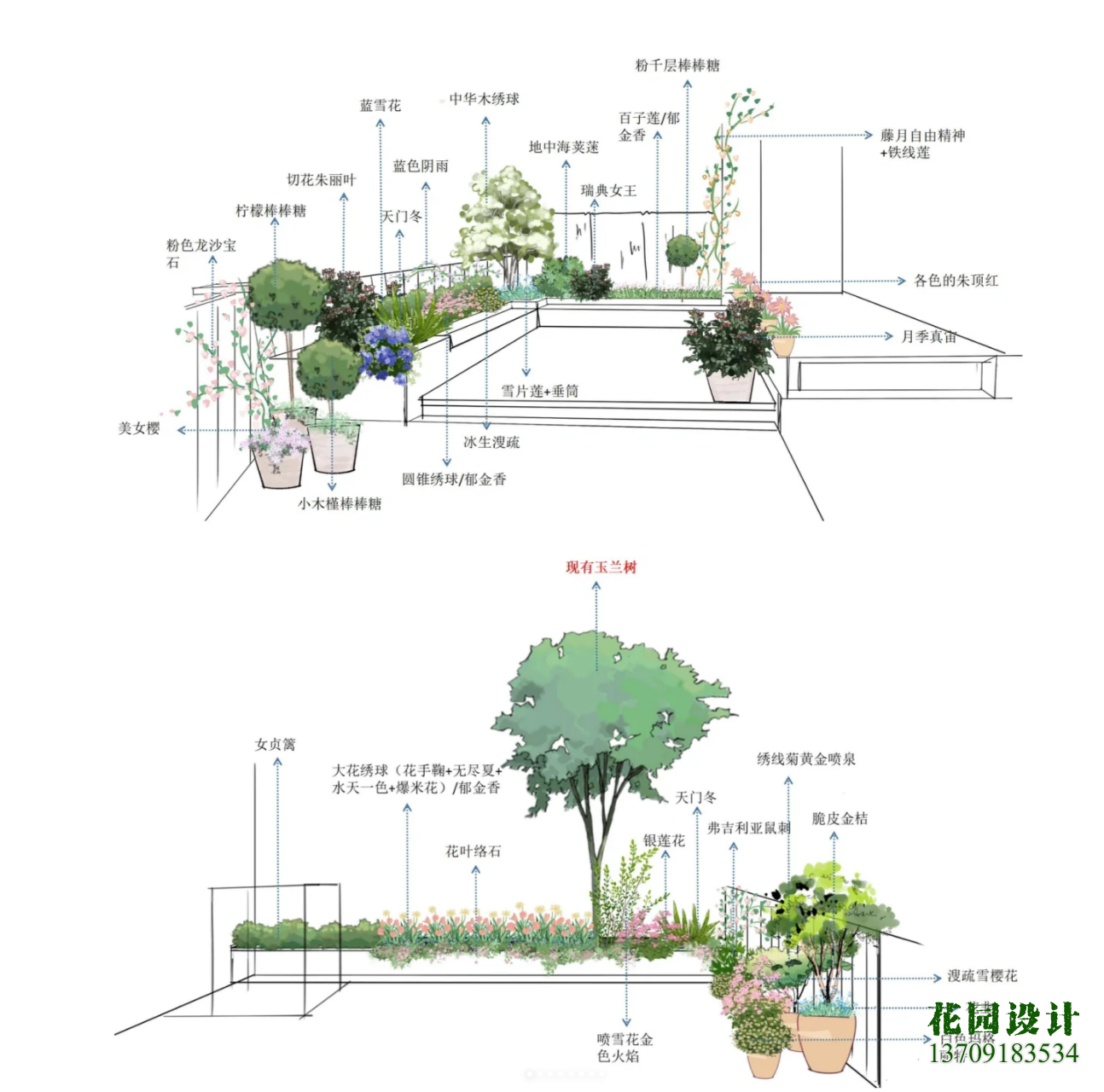 南、北露臺花園打造